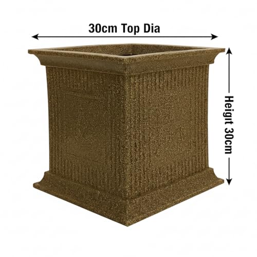 Image of Harshdeep Tulsi Plant Pot - Indoor Outdoor Home Balcony Window Garden Decorative UV Resistant 12 Inch Light Weight Roto Pot (Sand Stone)