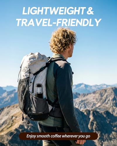 Image of Portable Coffee Maker for Travel & Camping, Travel Lightweight Coffee Machines, Manually Operated, Compatible Ground Coffee & NS Capsule (Black)