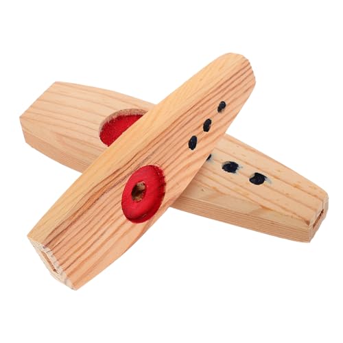 BESPORTBLE 2pcs Small Wooden Kazoo for Beginners Easy to Play Musical Instrument for Accompanying Guitar Ukulele Piano for Music Education and Fun Activities