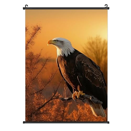Impression sur toile grand format anti-UV aigle au coucher de soleil pour bureau