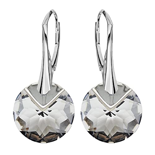 Pendientes de plata 925 colgantes para mujer con cristales elegantes