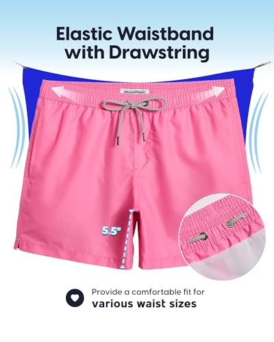 Image of maamgic Mens Swim Trunks 5 Inch with Mesh Lining, Quick Dry Mens Bathing Suit, Swim Shorts for Swimming and Beach