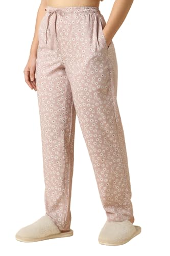 Image of Van Heusen Women's Printed Lounge Pants | Drawstrings & Side Pockets | Ultra Soft Fabric | Relaxed Fit | At home pyjamas | Everyday Comfort | Printed | Style 55306 | Available in Pack of 1 & 2