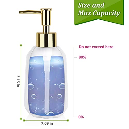 Image of 14OZ Hand Soap Dispenser for Bathroom and Kitchen, Ceramic (New White) | Refillable Hand Soap Dish Soap Dispenser, Great for Kitchen Sink, Liquid, Essential Oil & Lotion, Pump Dispenser Bottle