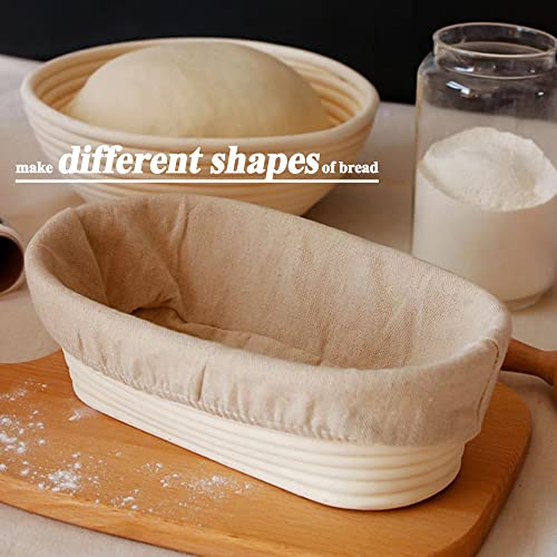9.4'' Round Bread Banneton Proofing Basket With Linen Liner For Sourdough Proofing,Perfect Handmade Rattan Bowl For Making Beautiful Bread #TOP3