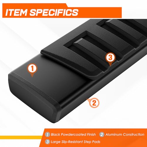 Estribos laterales aluminio negro 6" Toyota Tacoma 05-23 miniatura 3