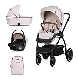 Siège auto i-Size à partir de 40 - 87 cm et jusqu'à 13 kg, nacelle avec insert et couvre-pieds, cadre léger en aluminium, poignée de transport après le pliage