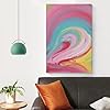 Vibrant Abstract Swirl Oil Painting with Pastel Pi... #3