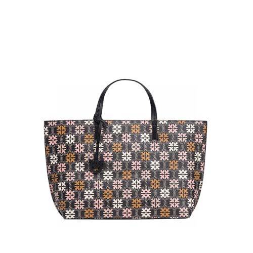 Sac cabas Pinko grand logo imprimé en cuir noir et marron pour femme modèle zm7q