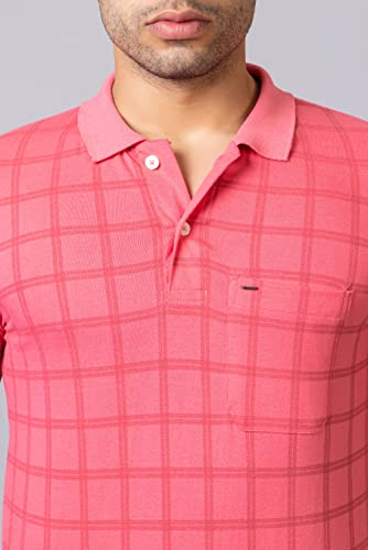 Image of PRORIDERS Half Sleeve 100% Pure Cotton Fabric Collared Regular Fit Men's Polo Checkered Tshirt with Pocket for Casual wear