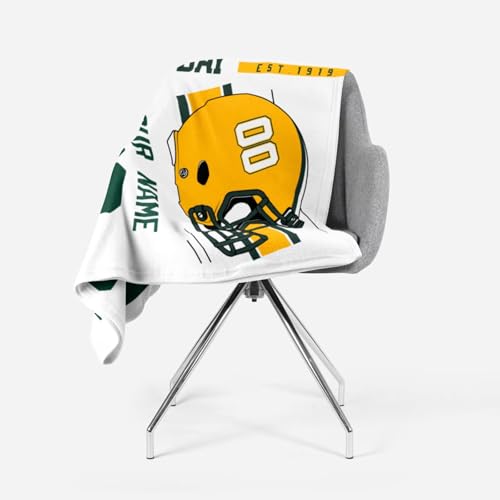 Image of Green Bay Throw Blanket Custom Name and Number Personalized Gifts for Men and Women