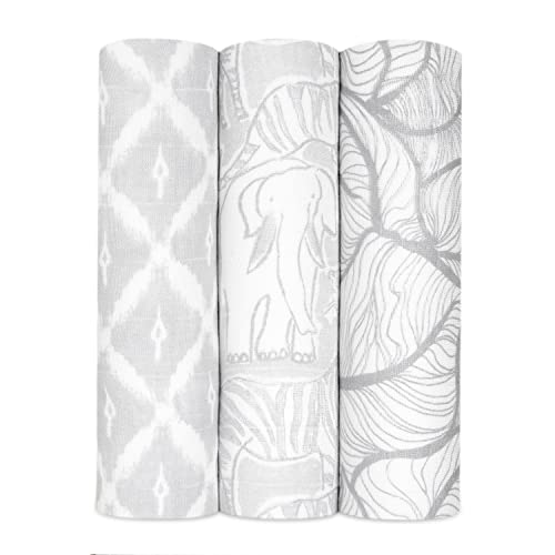 Image of aden + anais Silky Soft Swaddle Blanket, Boutique Muslin Blankets for Girls & Boys, Baby Receiving Swaddles, Ideal Newborn & Infant Swaddling Set, Perfect Shower Gifts, 3 Pack, Culture Club