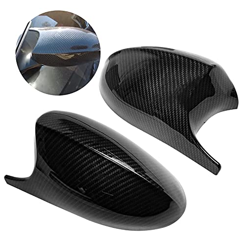 1 par de fundas para espejo retrovisor de coche, carcasa de espejo lateral estilo M3 para B-MW E81 E87 E90 E91 E92 E93 (fibra de carbono)