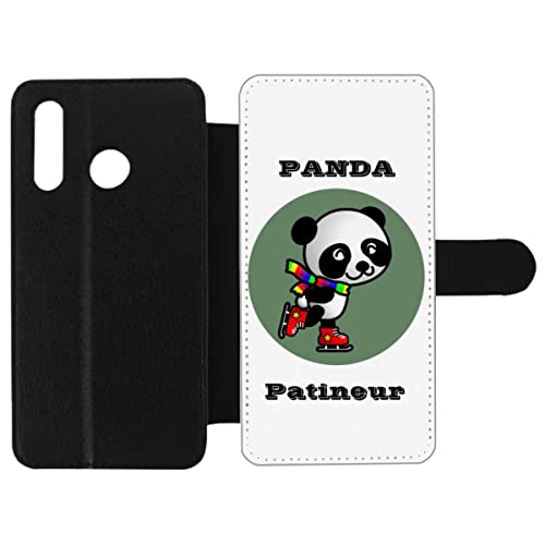Housse cuir Huawei P30 Lite sport patinage protection aimantée