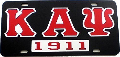 Cultural Exchange Kappa Alpha Psi 1911 Mirror Insert Car Tag License Plate [Black - Car/Truck]