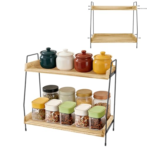 2 niveles de accesorios de barra de café y soporte para tazas de café, organizador de cocina y almacenamiento para cocina, estación de café, organizador de especias, portavasos, organizador de barra