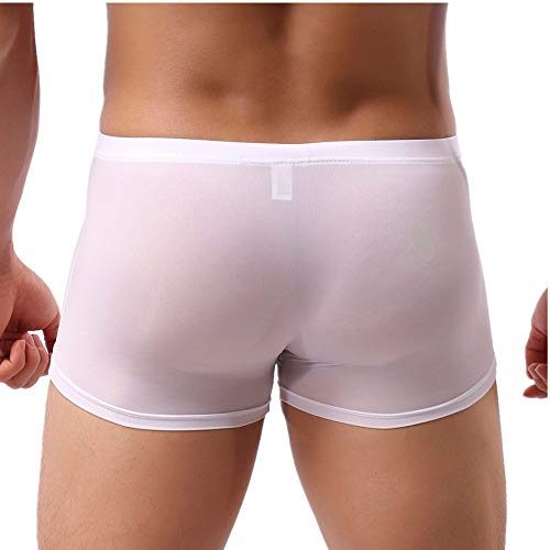 iHENGH sous-vêtements Le Nez de L'éléphant Sexy pour Hommes Boxer Slip Short U Convex Boxer Respirant Modal,Blanc