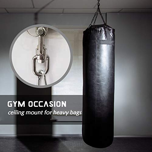 Luniquz Punching Bag Hanger, Stainless Steel Swivel Ceiling Mount for Beam Heavy Bag,Gym Swing,Trapeze,Hammock
