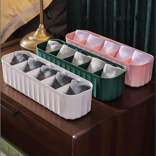Image of UCRAVO 2-Pack Multi-Color Wardrobe Storage Boxes - Sock, Bra, and Undergarment Drawer Organizer with Dividers for Neat Closet Storage & Tidy Dresser Organization, Sock Drawer Organizer
