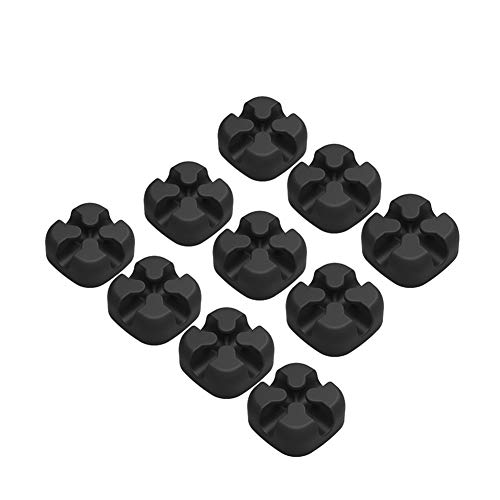 Preisvergleich Produktbild Outtybrave Einloch-Kabel-Befestigung, Schreibtisch-Silikon-Kabelklemme, Datenkabel, Schnalle, 10 Stück