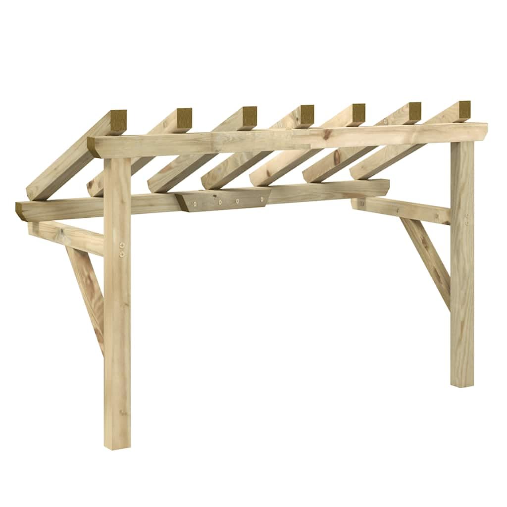 Domary TETTOIA PER PORTA IN LEGNO FASCINO RUSTICO DECORA L'INGRESSO PER PORTE FINESTRE PIÑEWOOD (200×100×100 cm)
