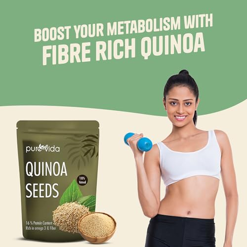 Image of Purevida Premium Quinoa Seeds 200g | 100% Wholegrain Superfood | High in Protein, Fiber & Essential Nutrients | Gluten-Free Ideal for Weight Management | Perfect for Salads, Breakfast & Healthy Meals