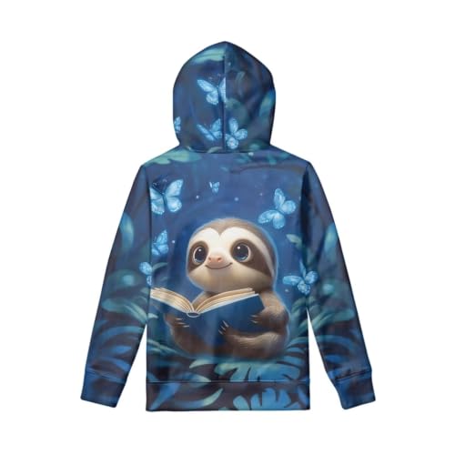 Image of WELLFLYHOM Boys Hooded Sweatshirts Hoodie Pullover Cool Graphic Crewneck Blouses Size 6-16