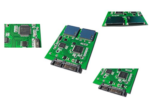 SATA 7 + 15pin 22-pinオスtoデュアルSD / SDHC / MMCカード2 x SD to SATAアダプタjm20330チップ
