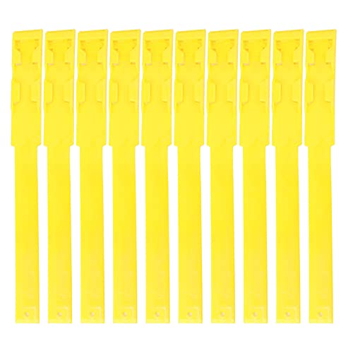 10pcs Livestock Identification ID Collars Bands, Cow Identification Bands, Cow Cattle Marking Ring Supplies, Cattle Leg Bands Marking Ring Supplies for Farm Livestock (Yellow)