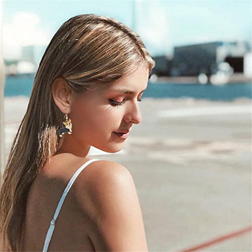 Cute cartoon alloy Corgi Dog Drop Dangle Earrings On Charm Animal Jewelry Corgi Gift For Pet Lover Corgi Mom Puppy Mom4