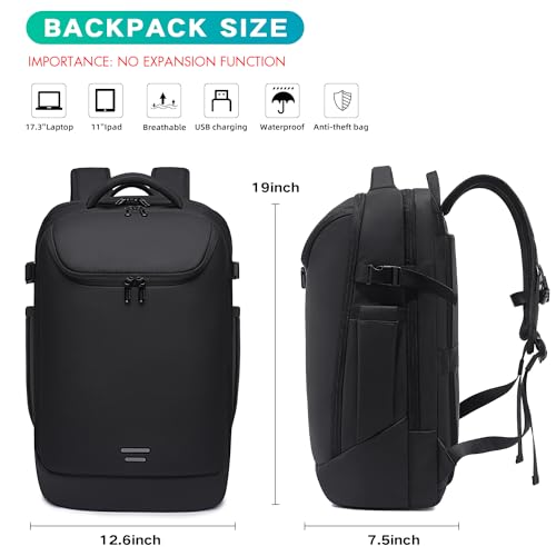 Image of TANGCORLE Travel Carry on Backpack Expandable Flight Approved Backpacks 17.3 inch Laptop Business Back Pack for Women Men