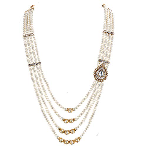Lucky Jewellery Designer Wedding Multi Strand White Color Dulha H...