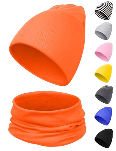 Kiiwah Kinder Beanie Mütze und Loop Schal Set, Weiche Baumwolle...