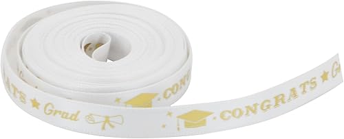 Dohia Cinta de graduación clase de 2024 Rollo de cinta decorativa para pastel de graduación, decoraciones de regalos de graduado, envoltura de