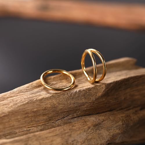 GAGABODY 2 Pcs Nose Rings 20G 18G 16G 14G 12G 10G 8G Surgical Steel Piercing Rings for Nose Septum Cartilage Helix Tragus Conch Rook Daith Lobe from 5mm to 16mm Seamless Hoop Unisex Hinged Earrings4
