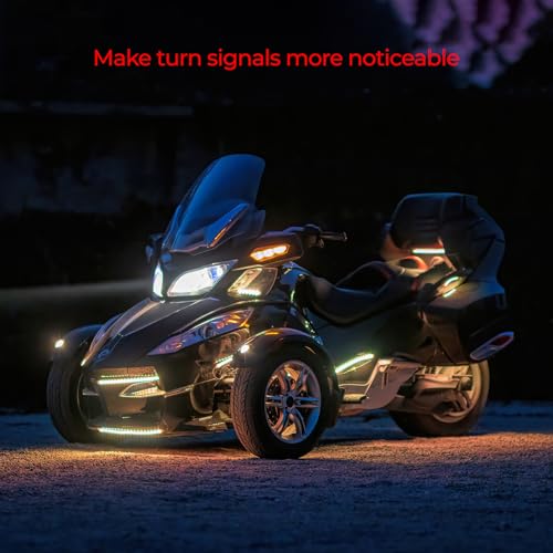 Image of 24PCS Underglow RGB LED Strip Light Kit DC 12V with 2 Red Blinking Brake Light Styles for Motorcycles Trikes Golf Carts ATVs UTVs - M24r