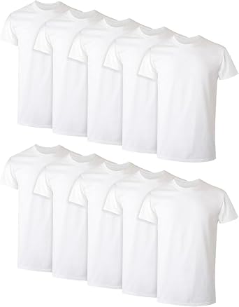 Hanes Mens Undershirt Packs, Stay-Tucked Soft Cotton Undershirts, Best Undershirts for Men, White/Black/Asstd Multipacks - White - 12 Pack XX-Large