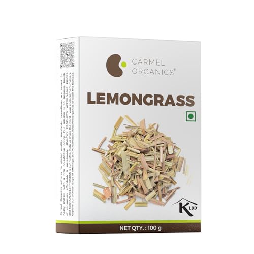 Image of Carmel Organics Lemongrass Whole 100 gm | Makes 50+ Cups of Herbal Tea | Natural | No Added Preservatives | Chukku Khasi inch or inchElumichai Poondu,Karpooravalli,Nimmakaya Pulihora | Cymbopogon flexuosus