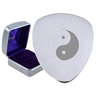 Yin Yang Good Evil Acier médiator gravé – Texte en option sur Box - Les Beatles, Paul McCartney, John Lennon, RIngo Starr, George Harrison