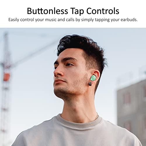 Image of iLuv myBuds Wireless Earbuds, Bluetooth 5.3, Built-in Microphone, 20 Hour Playtime, IPX6 Waterproof Protection, Compatible with Apple & Android, Includes Charging Case & 4 Ear Tips, TB100 Mint