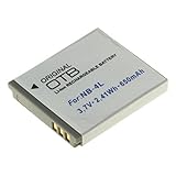 Typ: Li-Ion. Kapazität: 650mAh. Spannung: 3,7V. Abmessungen: 40,4 × 35,4 × 5,9 mm. Ersetzt folgende Original-Akkus: NB-4L