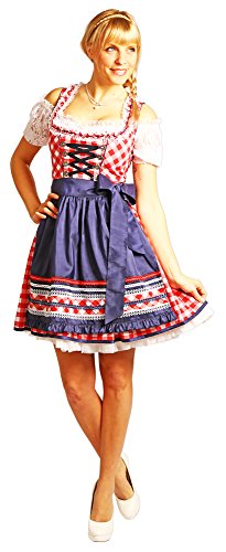 Fuchs Trachtenmoden - Vestido Dirndl - para mujer Rot / Blau