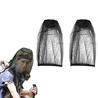 Raveparty 2 Stück Moskitonetz Kopf, Net Kopfschutz-Netz,Kopfnetz Gesicht Mesh Kopf Abdeckung für Outdoor Lovers,Klettern,Angeln, Imkerei (Schwarz)