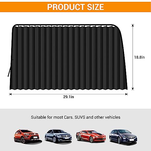 Image of ZATOOTO Car Side Window Sun Shade - Magnetic Privacy Sunshades Window Curtain Keeps Cooler Screen for Baby Sleeping Black (2 Pcs)