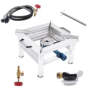 Buyer Stainless Steel 12 Inch Commercial Kitchen Stove/Gas with Fiting - Silver (12 SS Squaer)