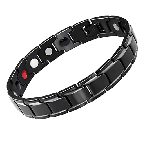 Tobillera Masculina, Tobillera Masculina MagnéTica (24 cm/9,45 Pulgadas), Eliminar La Electricidad EstáTica Y Aliviar El Dolor Articular (Tobillera negra) Cover