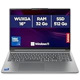 Lenovo IdeaPad Slim 5 16IRH10R - Ordinateur Portable 16 WUXGA (Intel Core 5 210H, RAM 32Go, SSD 512Go, Intel Graphique, Windows 11 Home) Clavier AZERTY Français - Gris