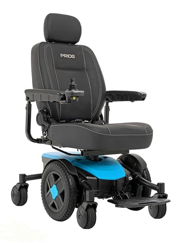 Jazzy EVO 613 Power Wheelchair + Rear Basket & Cup Holder l 300 lbs Capacity l 17 Miles per Charge l Mid-Wheel 6 Suspension l Extended Warranty (Robin's Egg Blue (Matte), 16