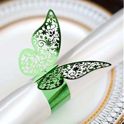 JinSu 50 servilletas redondas de papel 3D de mariposa Cover