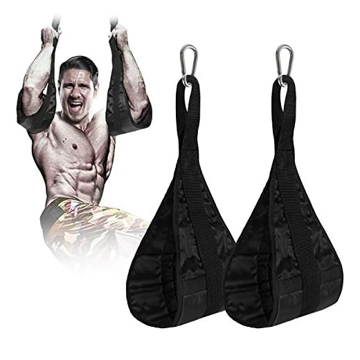 GYMTOP 1Pair Ab Straps Gym Hanging Fitness Sling Abdominal Straps with Quick Locks for Pull Up Fitness (Black) (Black)